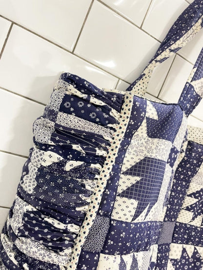 handmade quilt star tote bag - good market thrift store