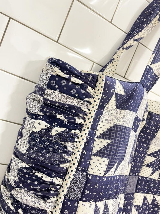 handmade quilt star tote bag - good market thrift store