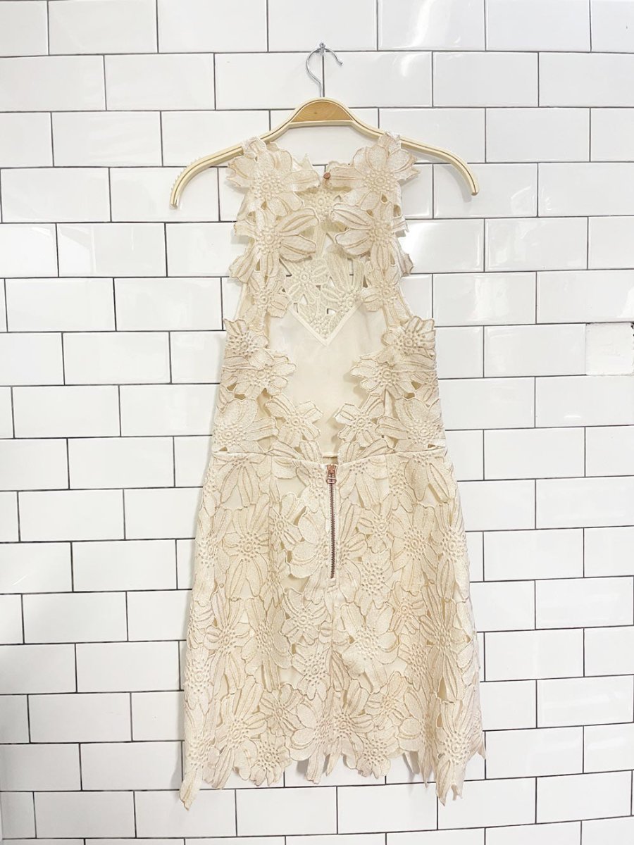 saylor x free people jessa floral lace cut out mini dress - good market thrift store