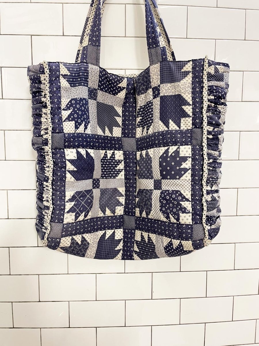handmade quilt star tote bag - good market thrift store