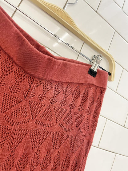 nwt anthro flat white pointelle crochet knit wide leg pant - good market thrift store