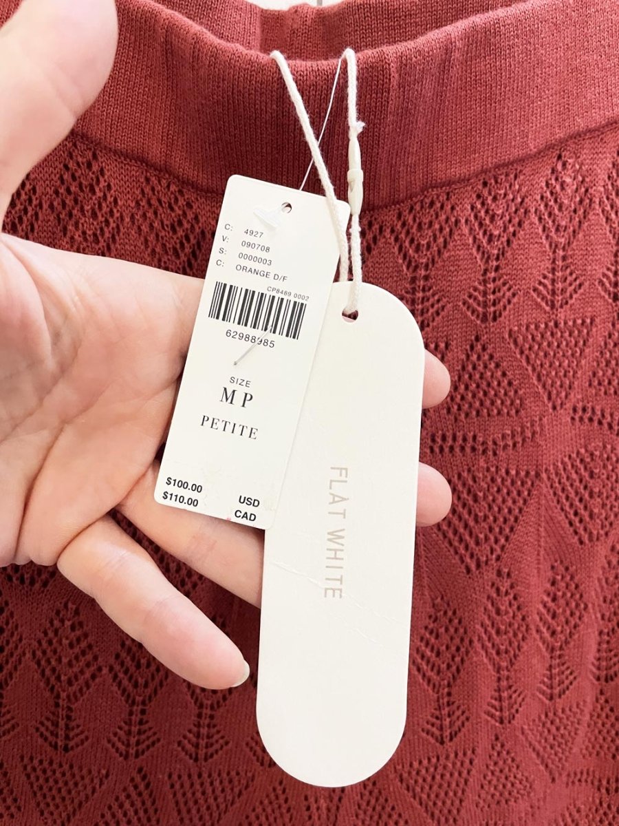 nwt anthro flat white pointelle crochet knit wide leg pant - good market thrift store