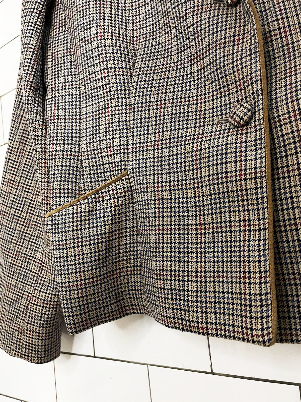 x2 vintage pendleton 100% wool houndstooth blazer trouser suit