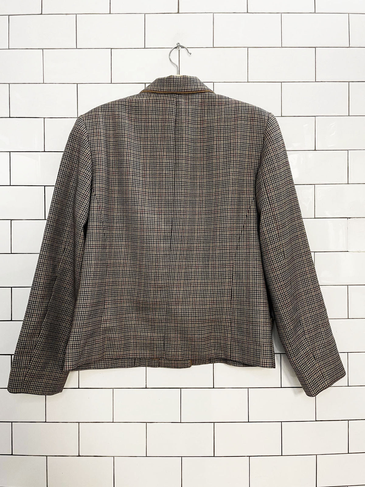 x2 vintage pendleton 100% wool houndstooth blazer trouser suit