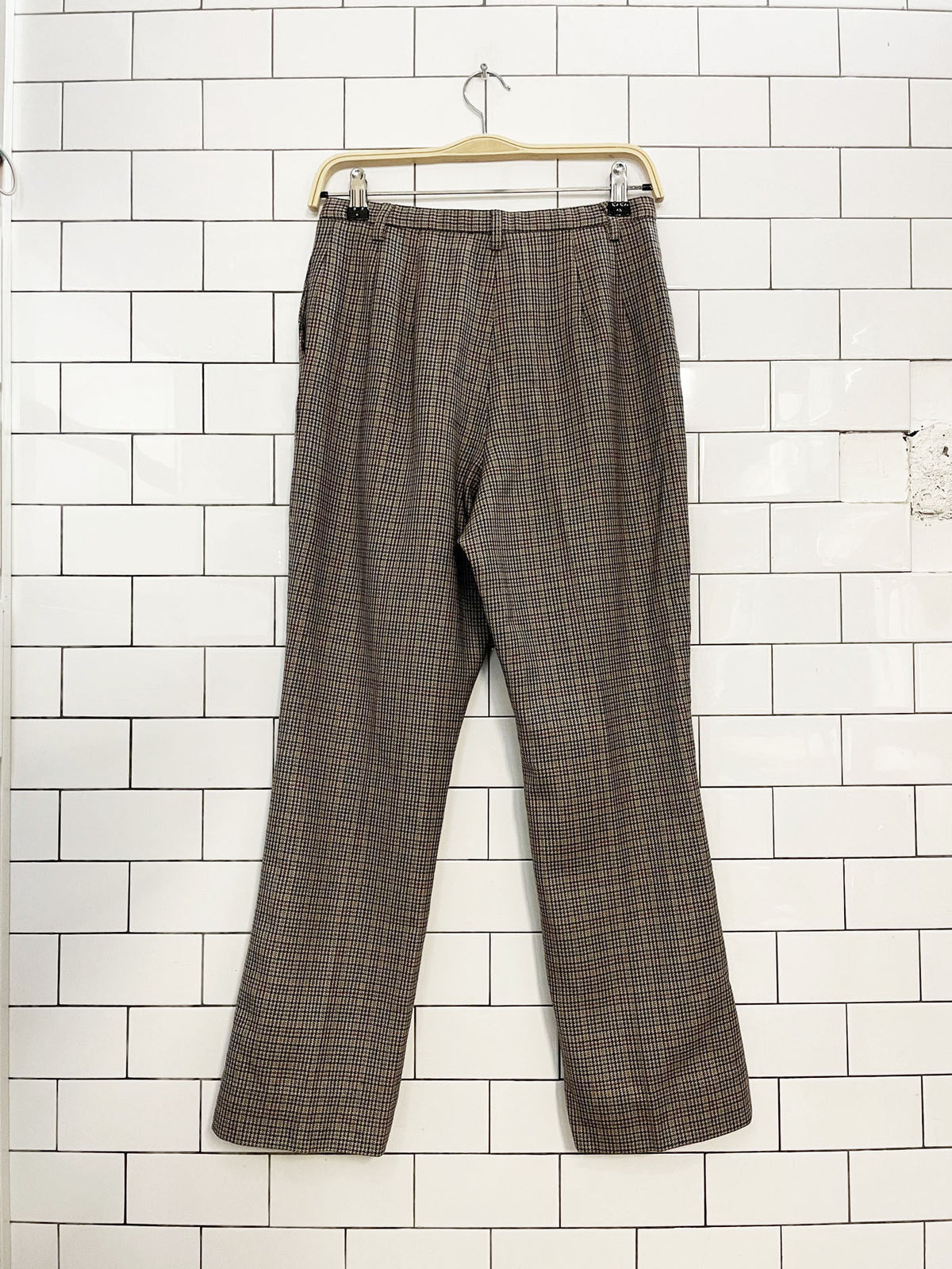 x2 vintage pendleton 100% wool houndstooth blazer trouser suit