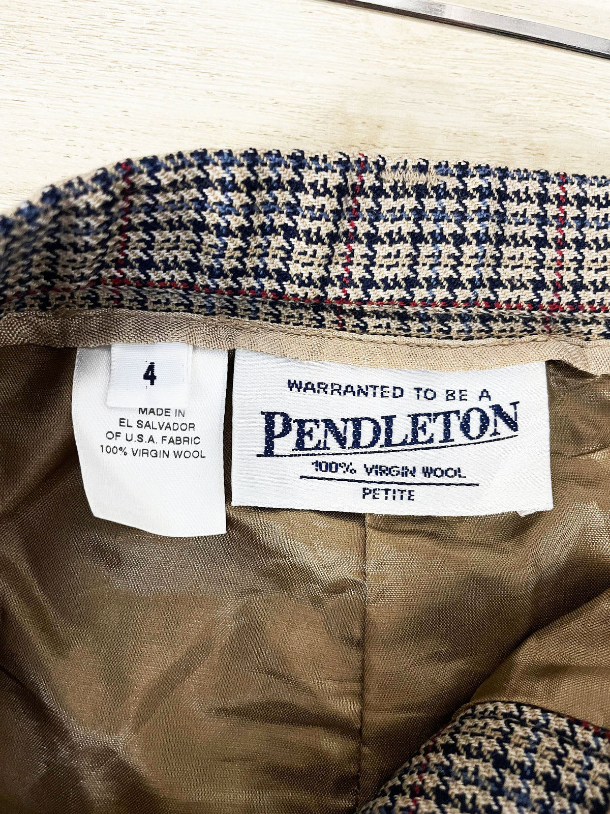 x2 vintage pendleton 100% wool houndstooth blazer trouser suit