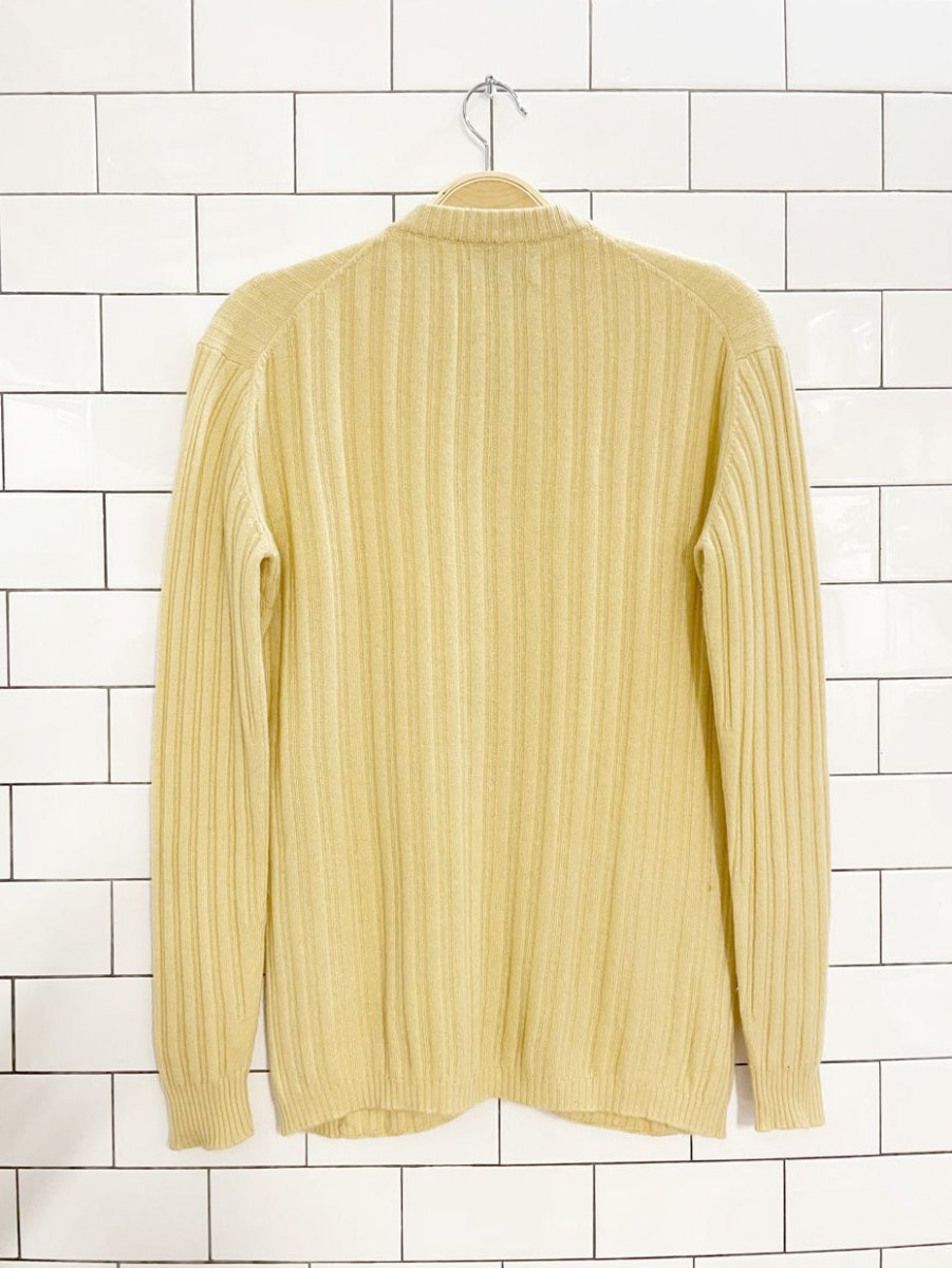 vintage 50s ballantyne 100% cashmere rib knit cardigan sweater | holt renfrew - good market thrift store