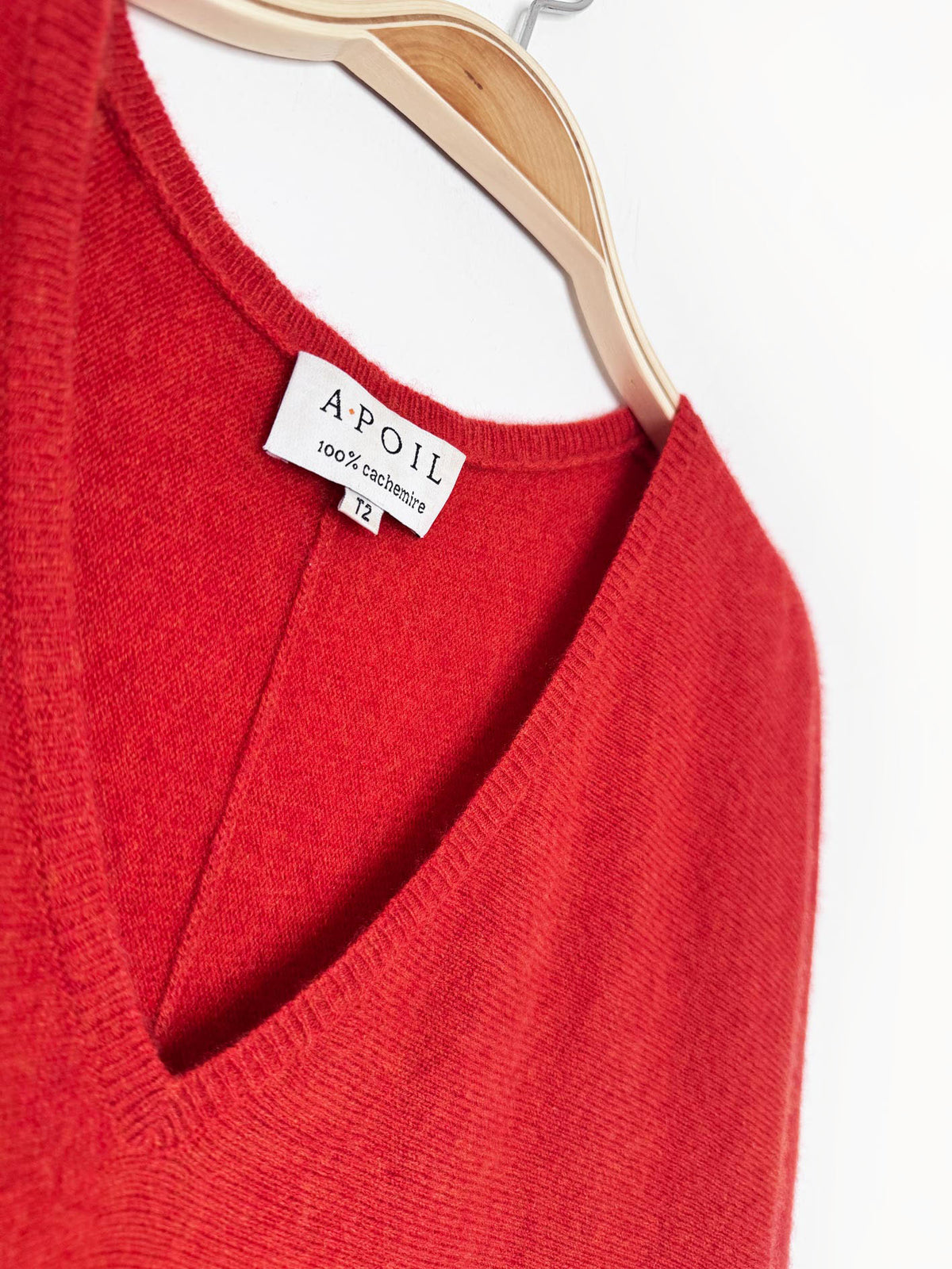 apoil 100% cashmere knit oversized boxy v-neck sweater