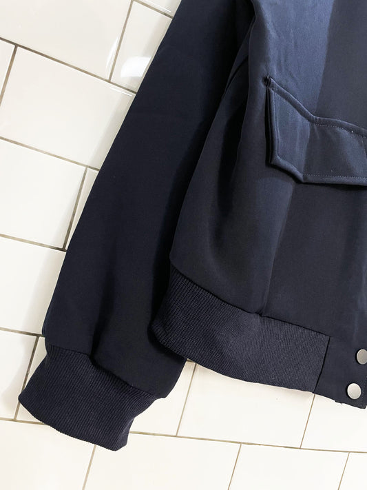 luvamia snap button light bomber jacket