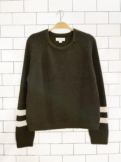 velvet by graham and spencer wool - blend stripe cuff sweater | anthropologie - good market thrift store