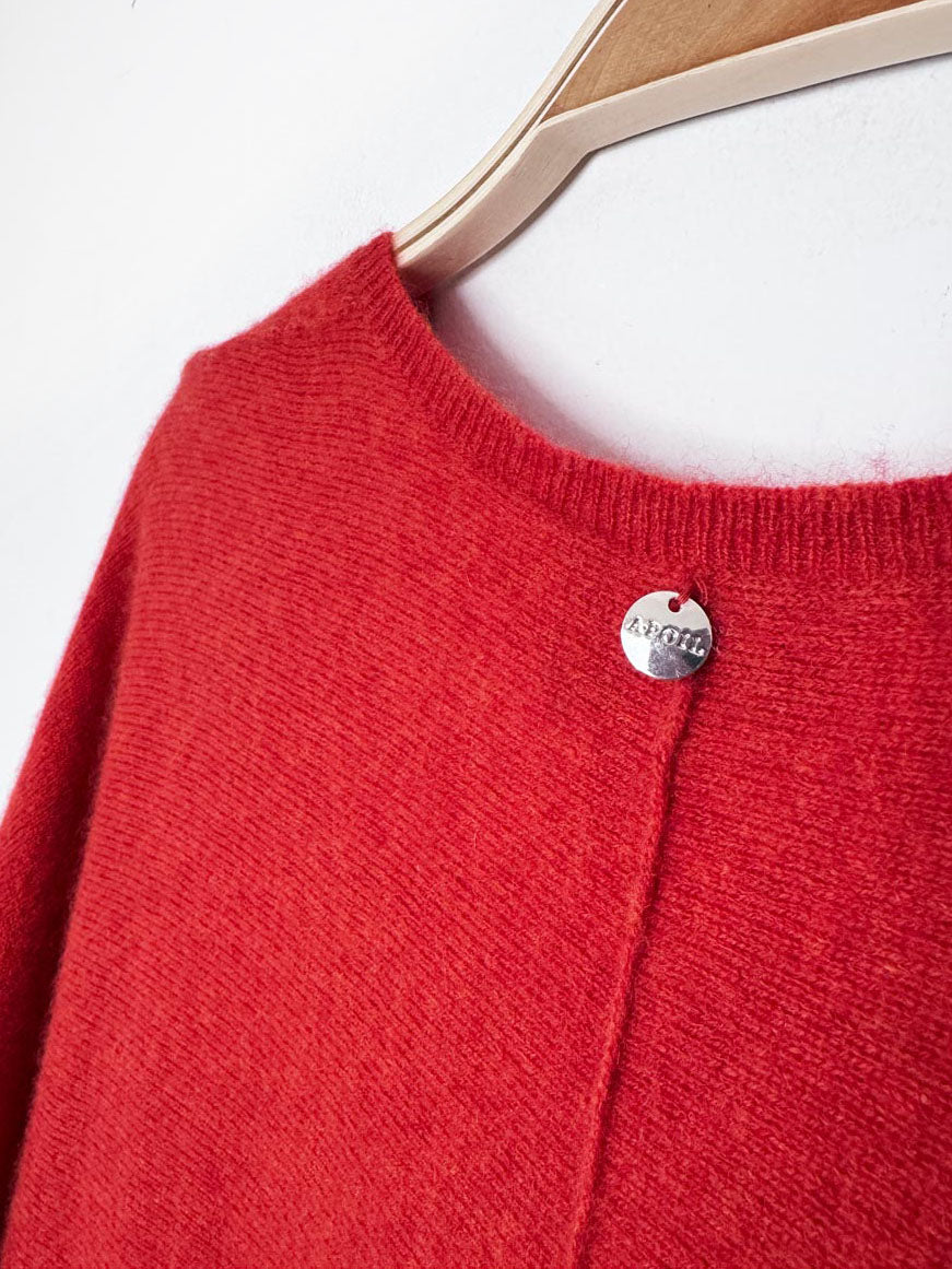 apoil 100% cashmere knit oversized boxy v-neck sweater