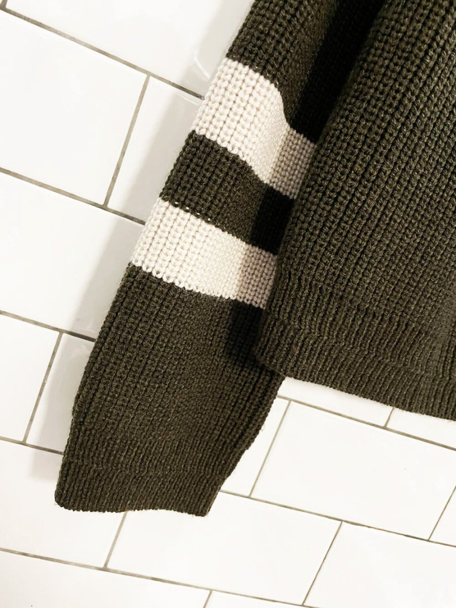 velvet by graham and spencer wool - blend stripe cuff sweater | anthropologie - good market thrift store