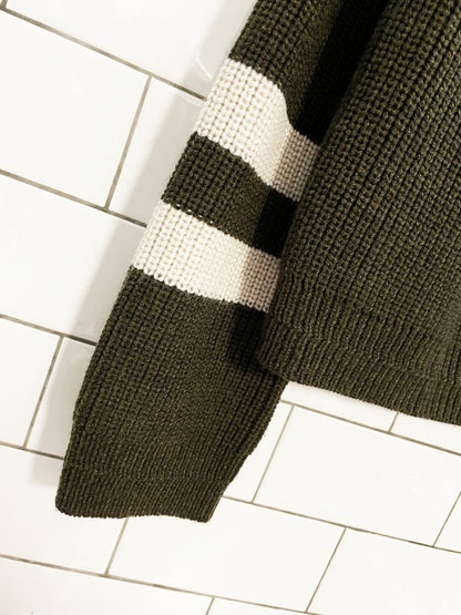 velvet by graham and spencer wool - blend stripe cuff sweater | anthropologie - good market thrift store