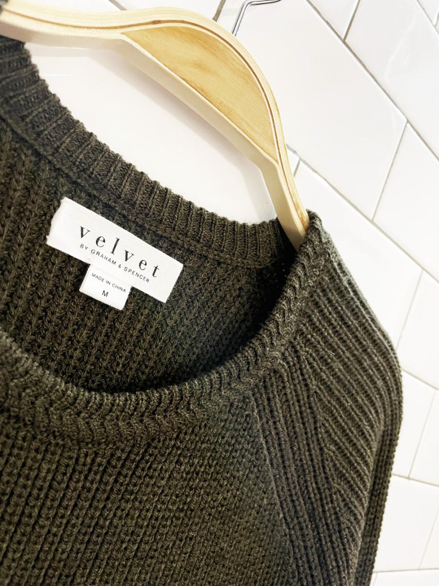 velvet by graham and spencer wool - blend stripe cuff sweater | anthropologie - good market thrift store