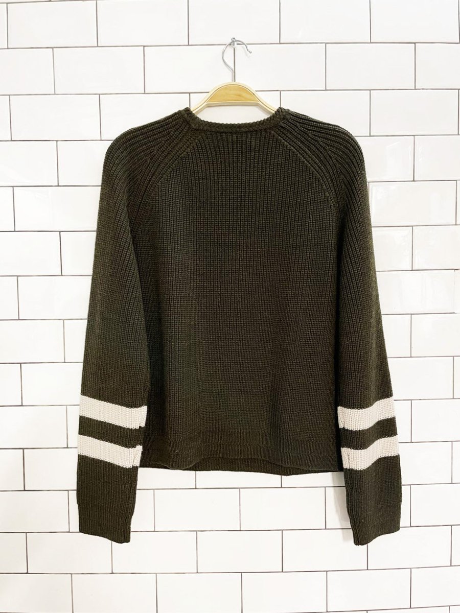 velvet by graham and spencer wool - blend stripe cuff sweater | anthropologie - good market thrift store