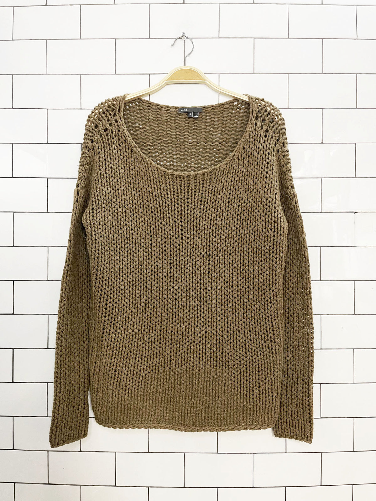 vince oversized loose slub knit soft sweater