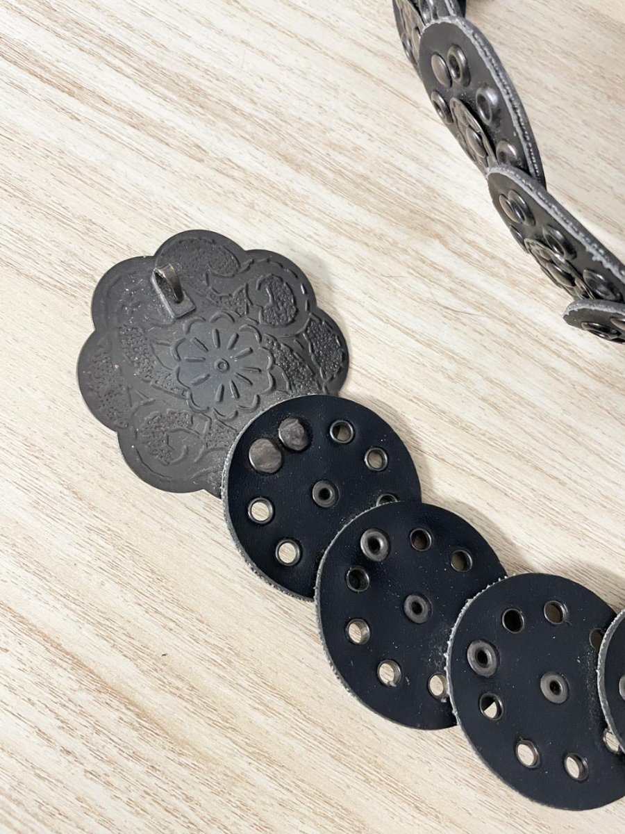 y2k studded circles faux leather belt - good market thrift store