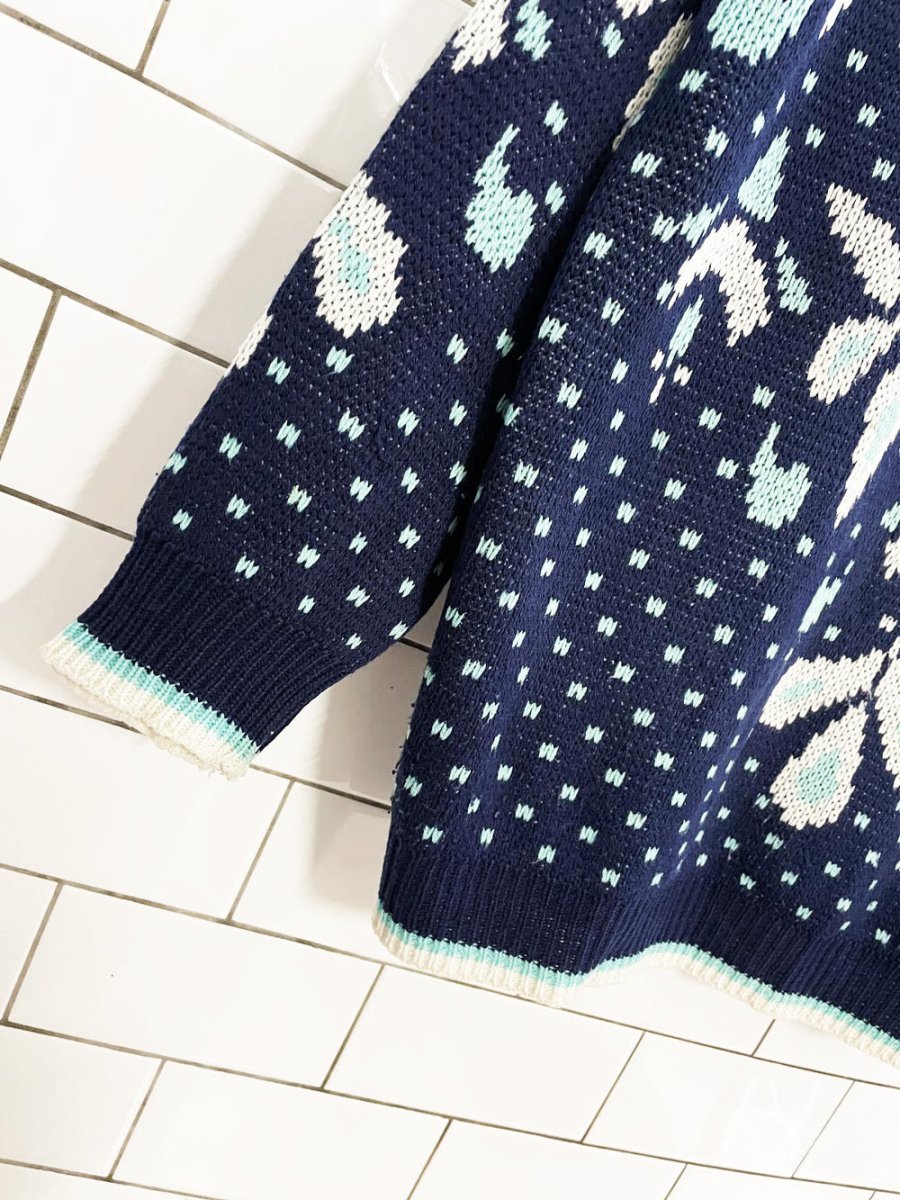 vintage 80s debenhams collared knit sweater - good market thrift store