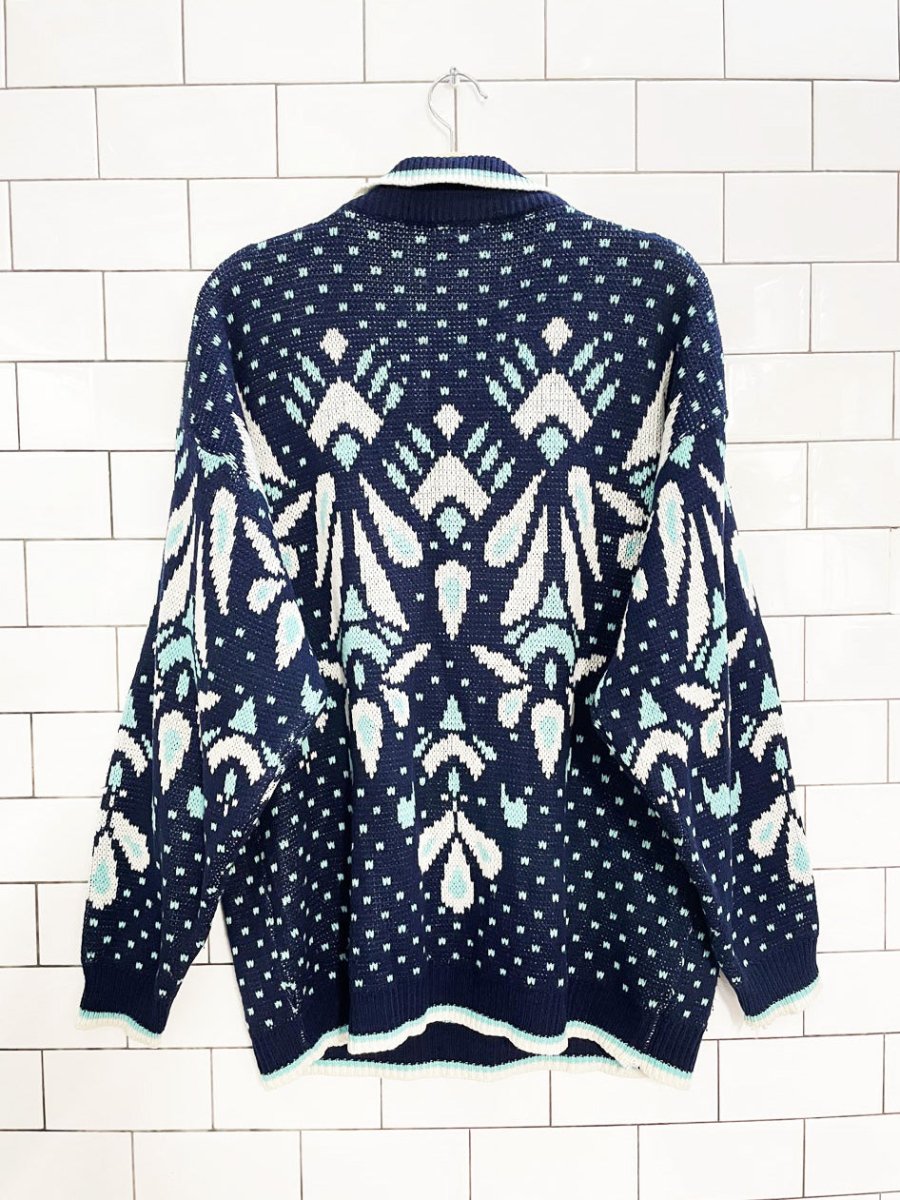 vintage 80s debenhams collared knit sweater - good market thrift store