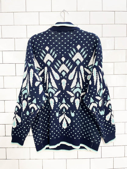 vintage 80s debenhams collared knit sweater - good market thrift store