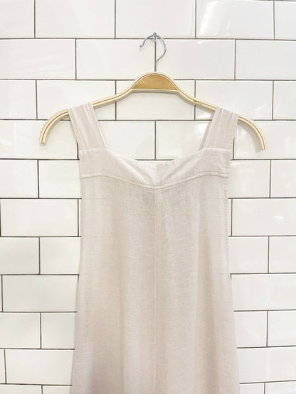 haute hippie linen - blend wide leg jumpsuit - good market thrift store