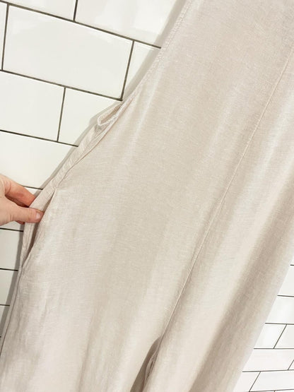 haute hippie linen - blend wide leg jumpsuit - good market thrift store