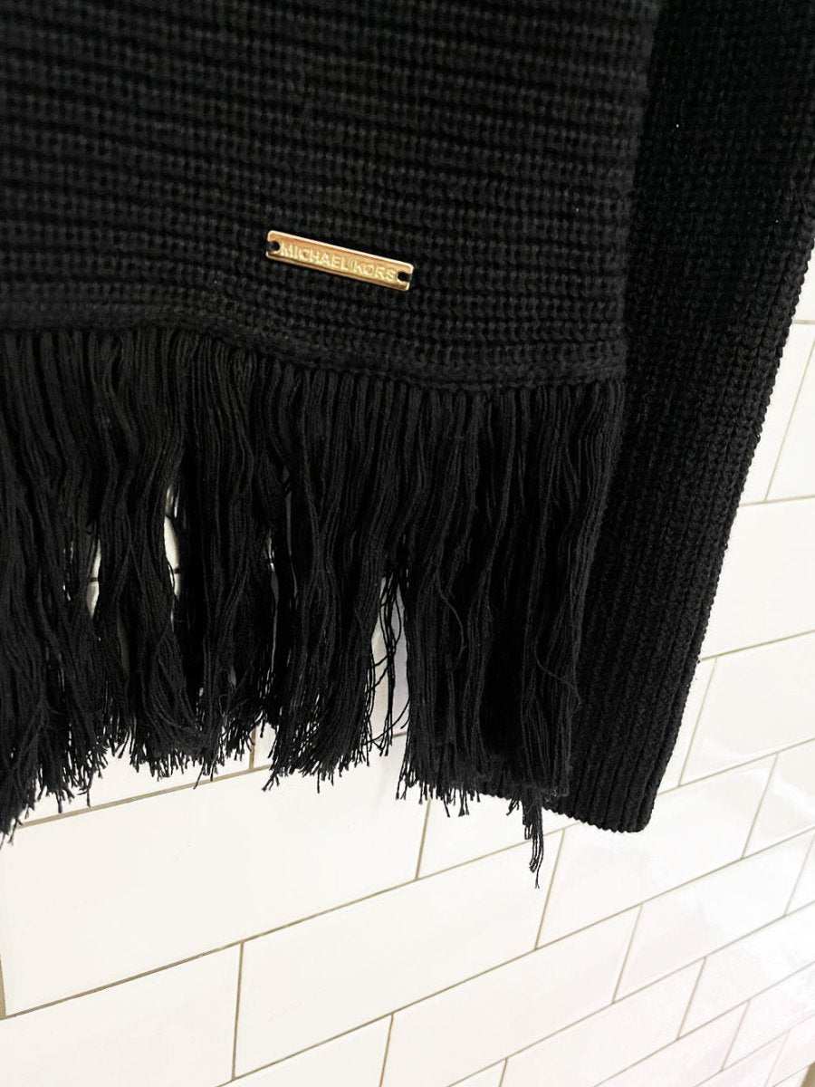 nwt michael kors fringe hem knit turtleneck sweater - good market thrift store