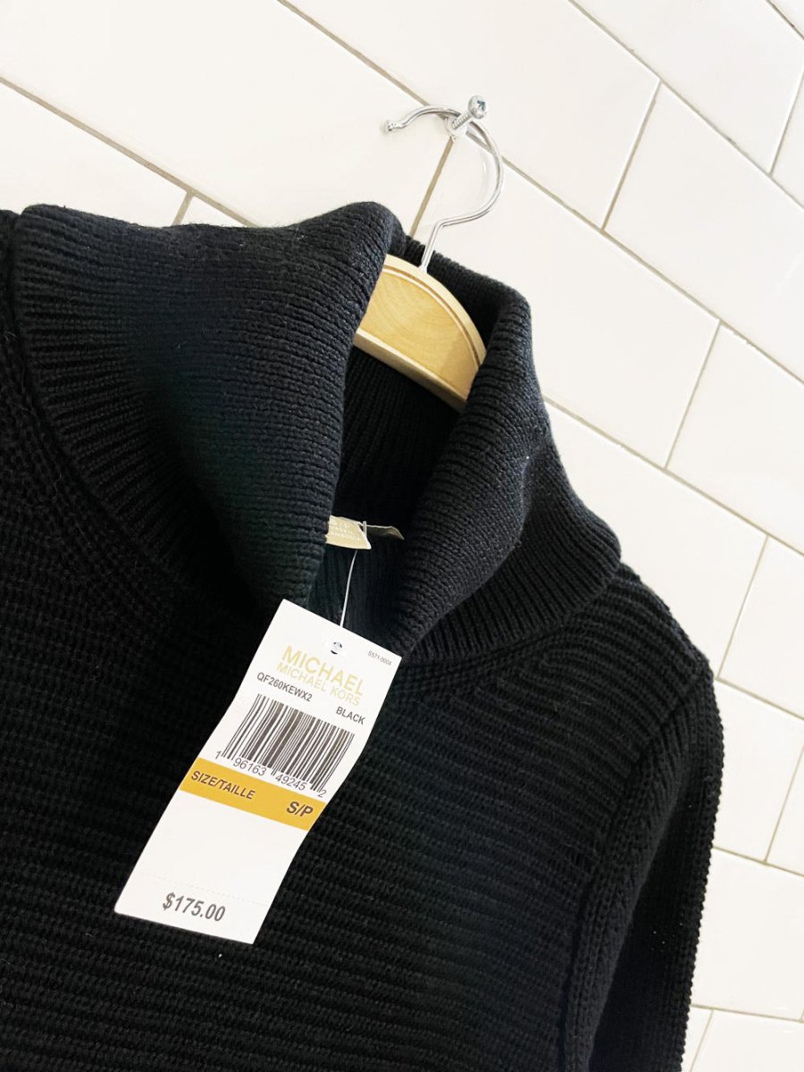 nwt michael kors fringe hem knit turtleneck sweater - good market thrift store