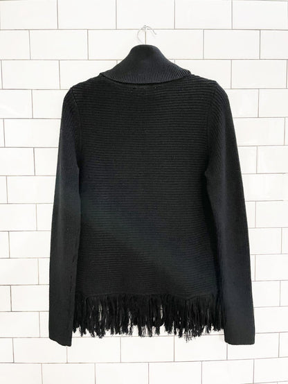 nwt michael kors fringe hem knit turtleneck sweater - good market thrift store