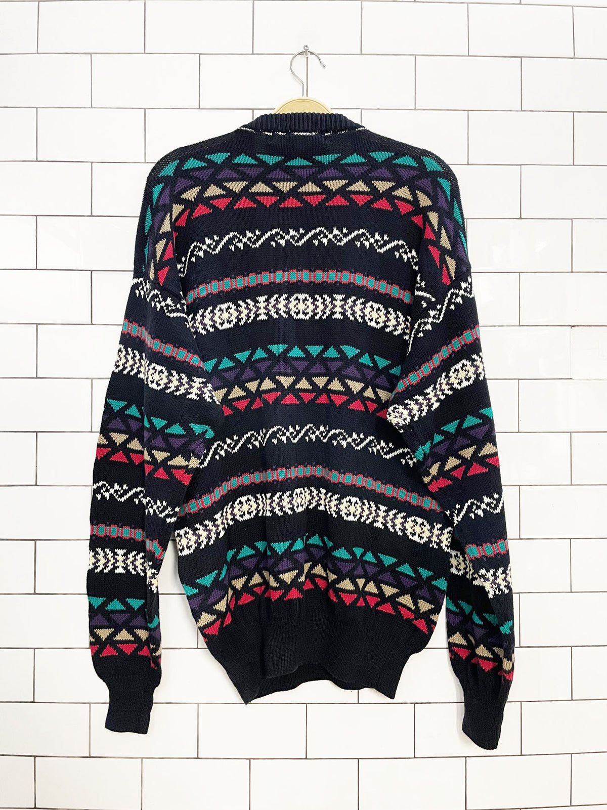 nwt vintage 90s britches hand framed knit sweater