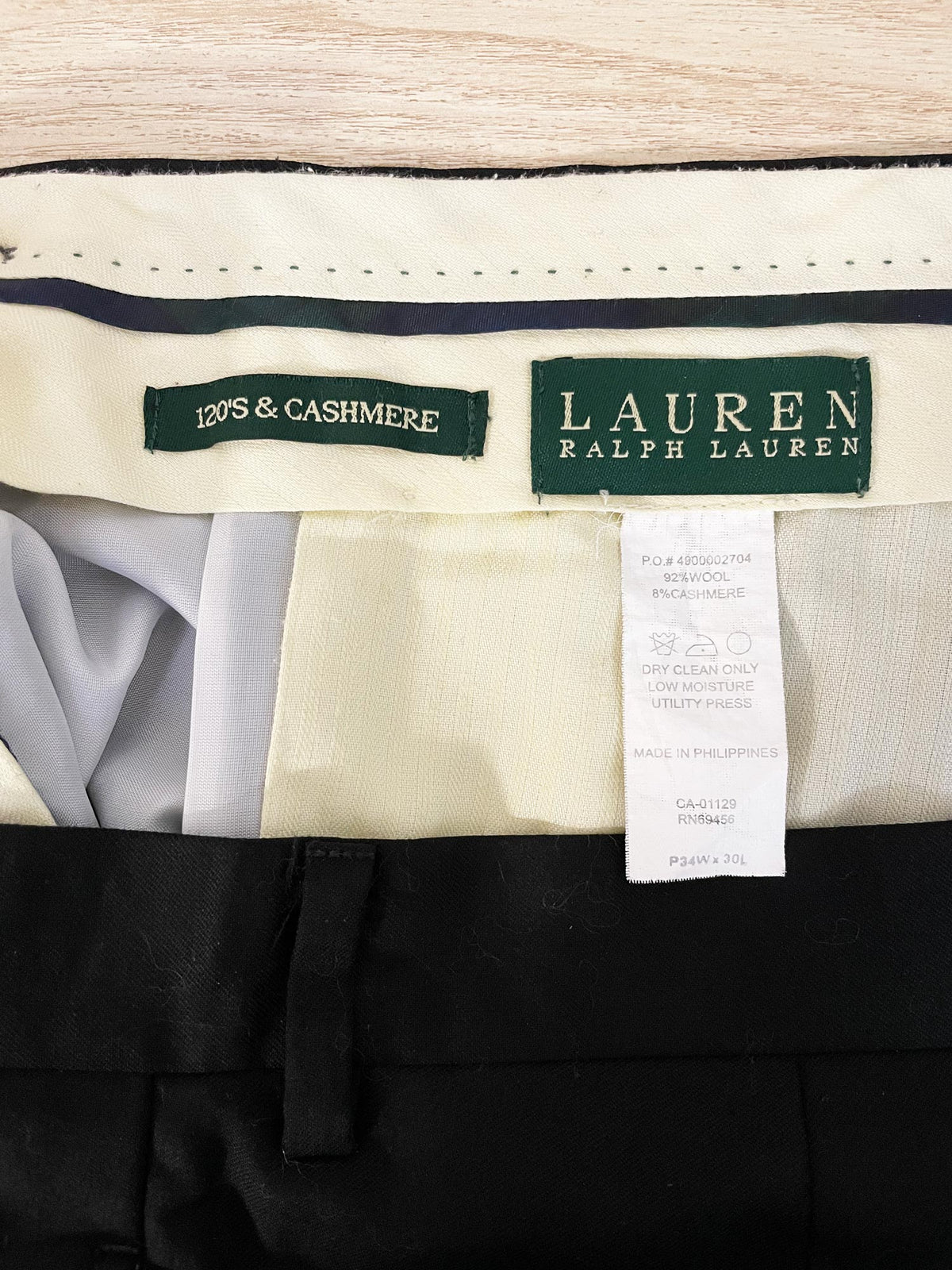 lauren ralph lauren 120s wool-cashmere pleated trousers