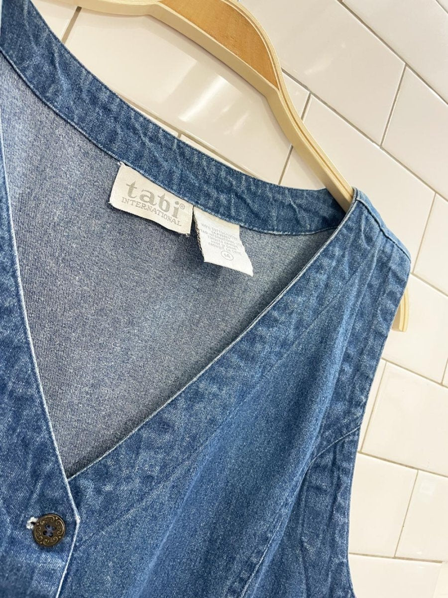 vintage 00s tabi denim jumper - good market thrift store