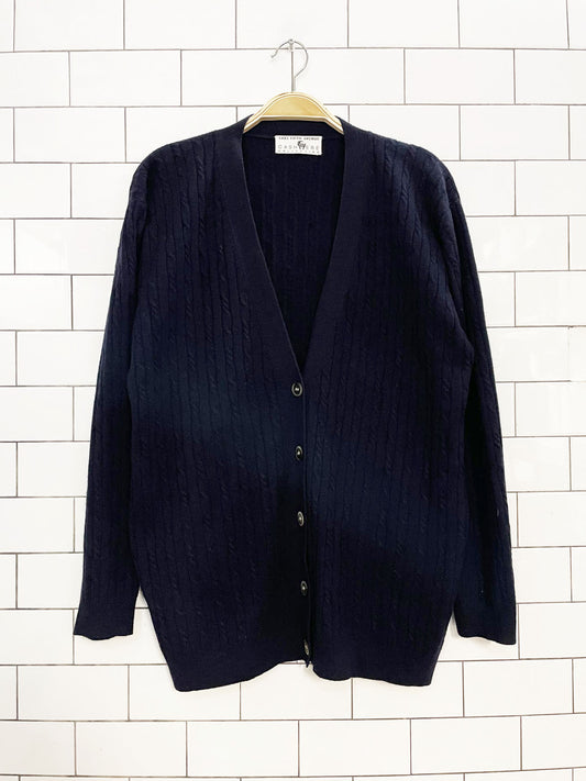 vintage 80s saks fifth avenue cashmere cable knit cardigan