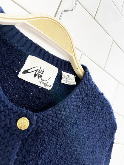 vintage 60s willi of california boucle knit pocket cardigan - good market thrift store