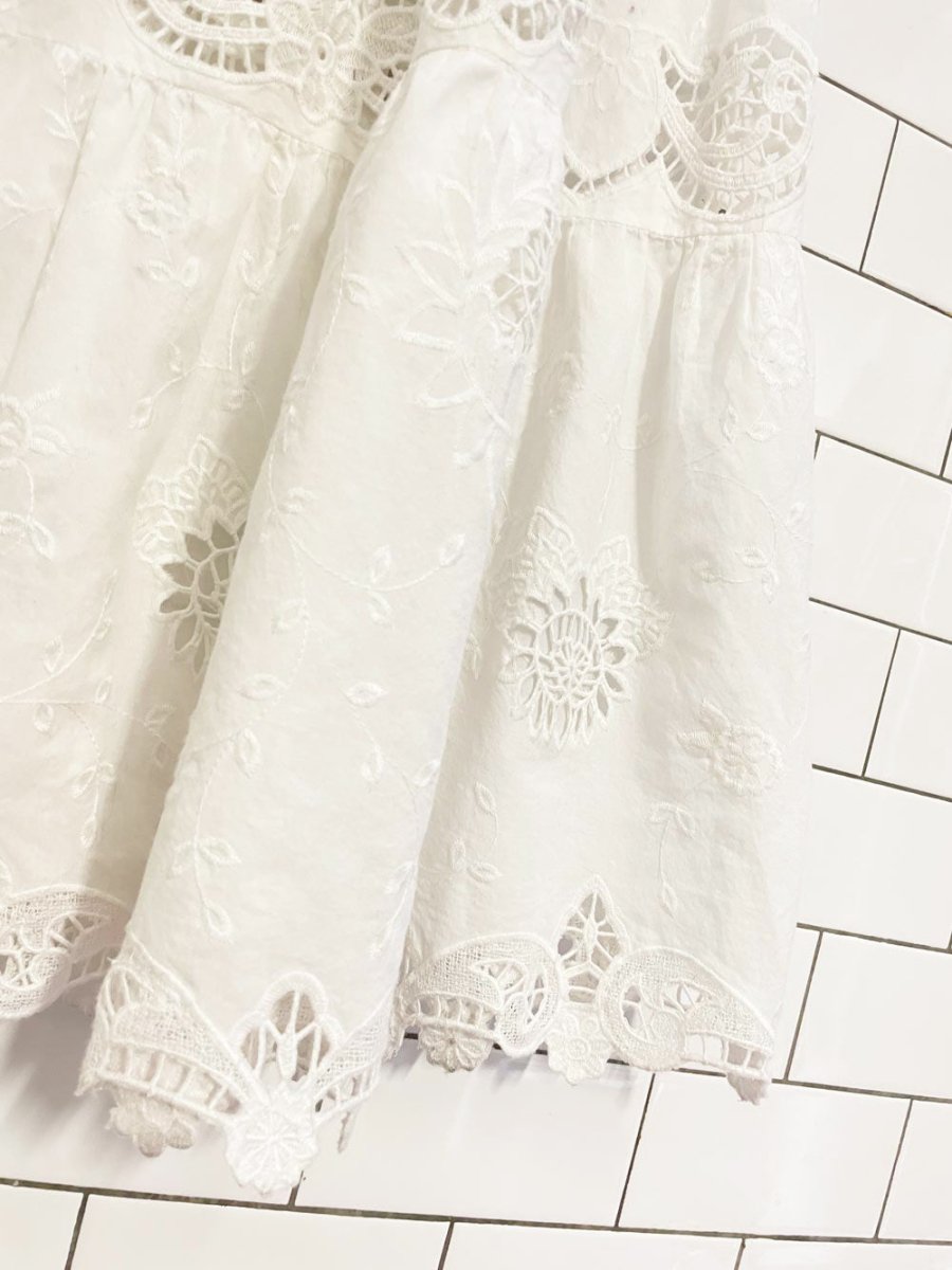 alice + olivia reise eyelet tiered maxi skirt - good market thrift store