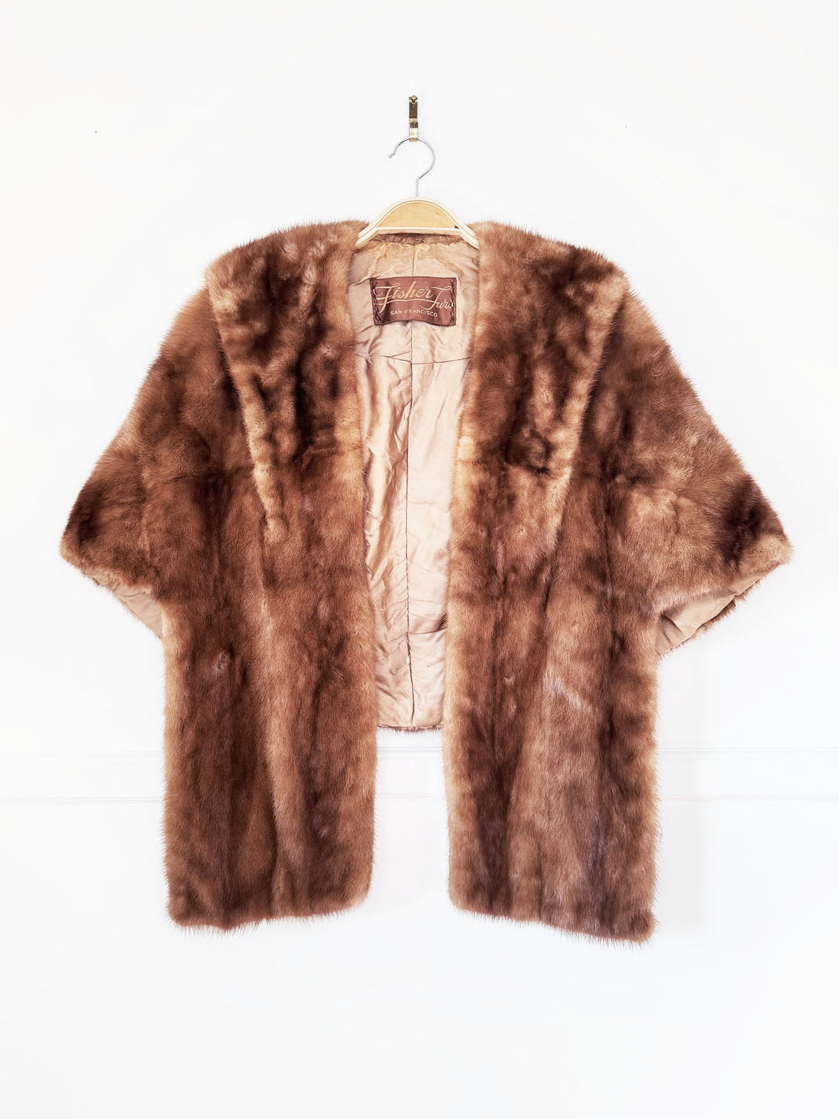 vintage 50s fisher san fran mink fur stole cape