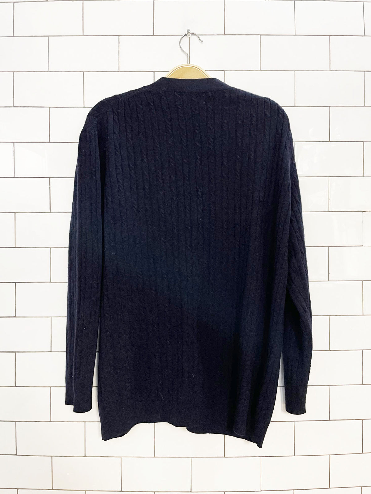 vintage 80s saks fifth avenue cashmere cable knit cardigan