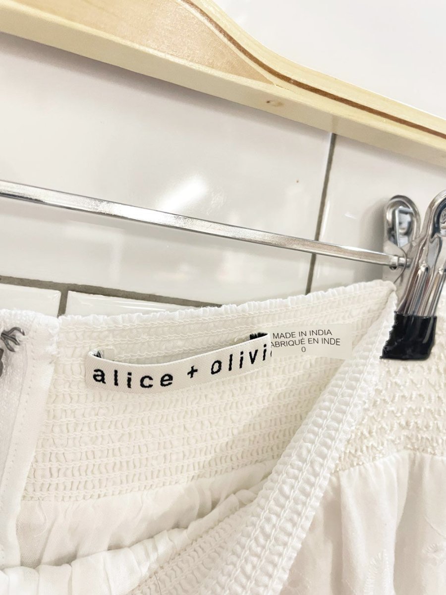 alice + olivia reise eyelet tiered maxi skirt - good market thrift store