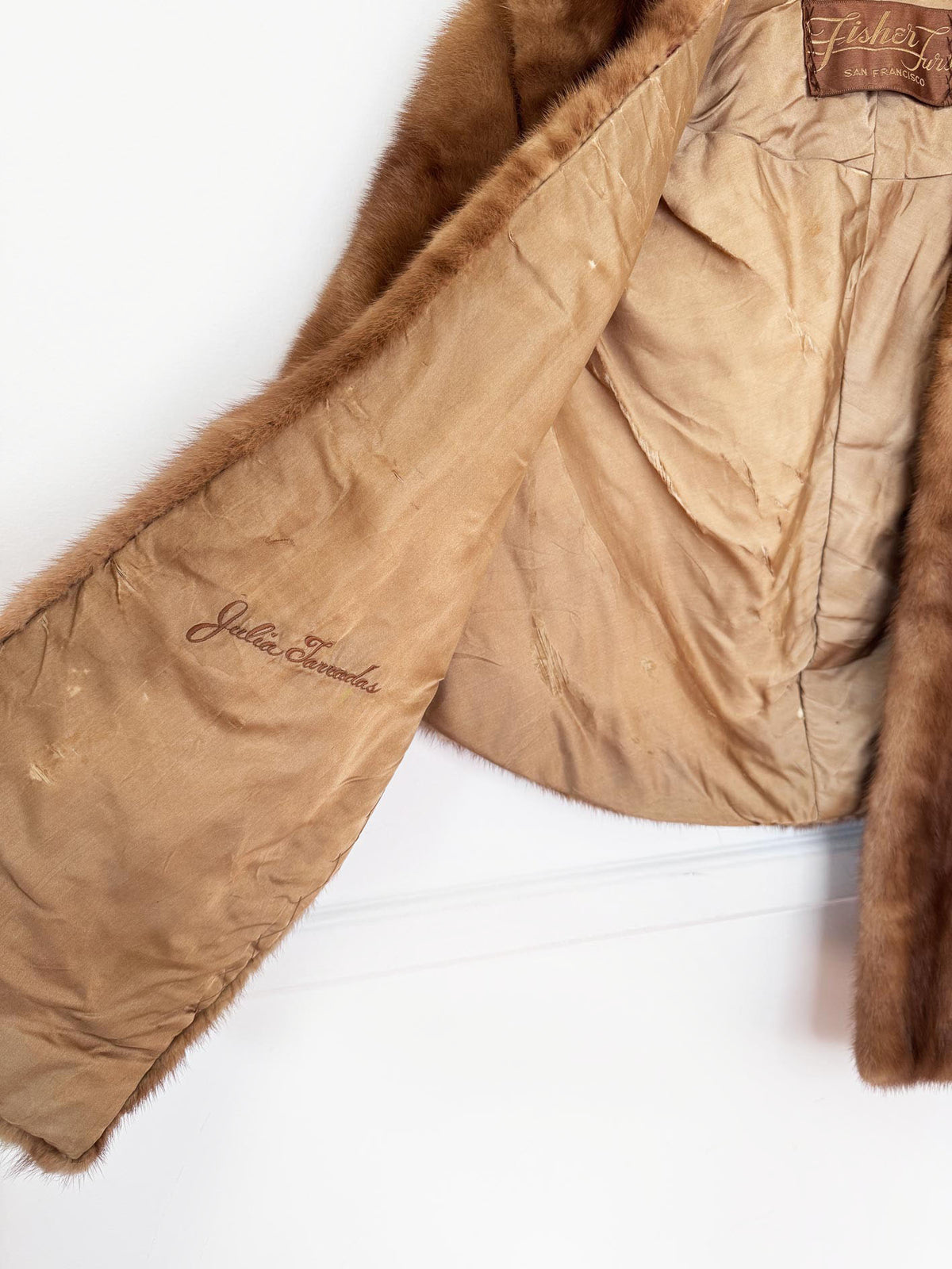 vintage 50s fisher san fran mink fur stole cape