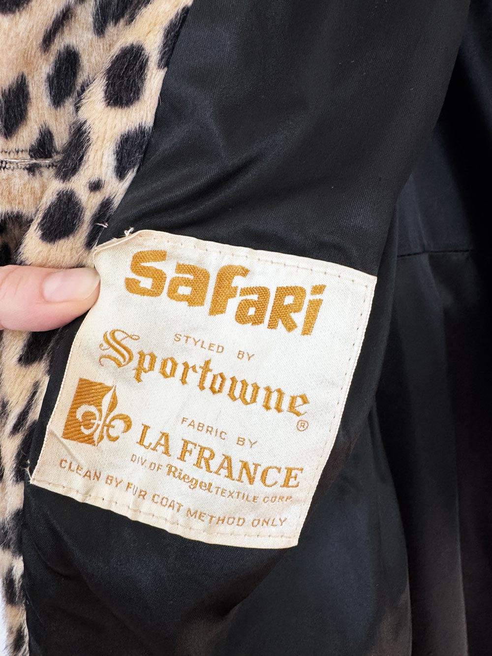 vintage 60s safari faux fur animal print double breasted princess coat | union made | sportowne la france