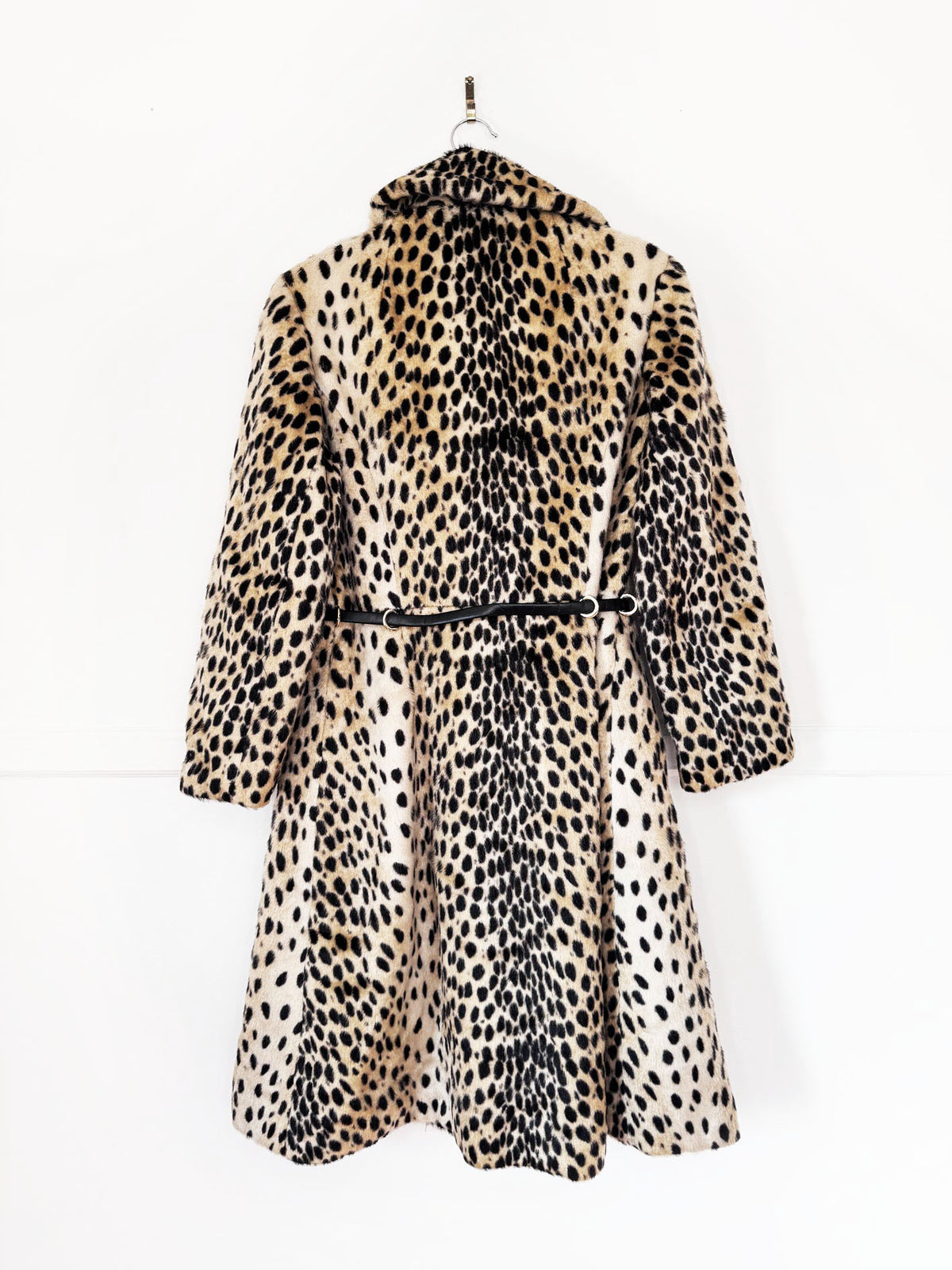 vintage 60s safari faux fur animal print double breasted princess coat | union made | sportowne la france