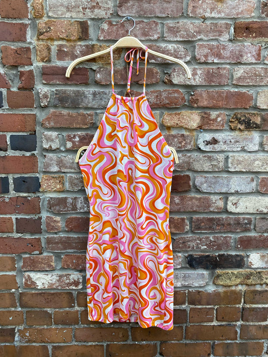 h&m groovy knit halter dress