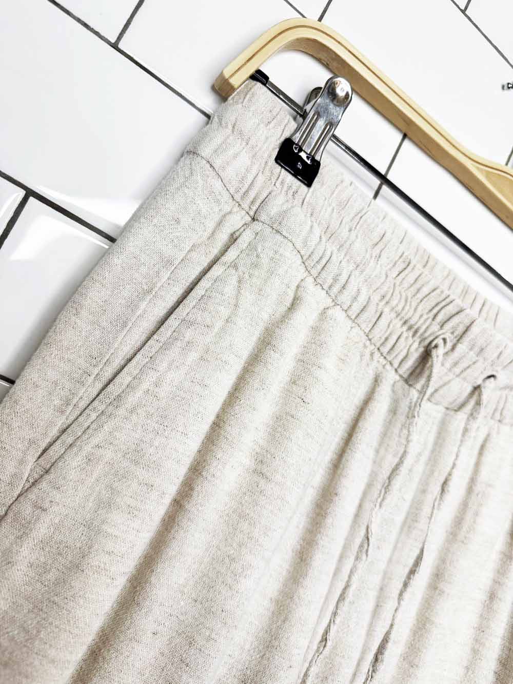 banana republic linen-blend wide leg crop lounge pants