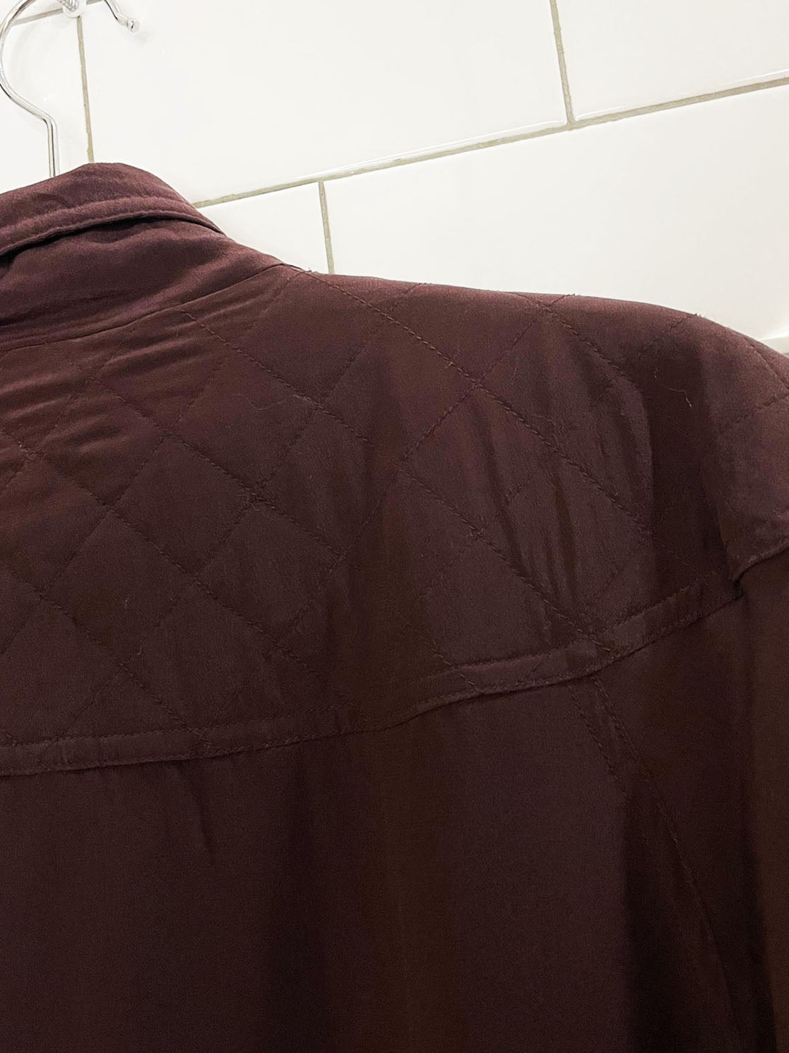 vintage fuda international 100% silk quilted bomber jacket