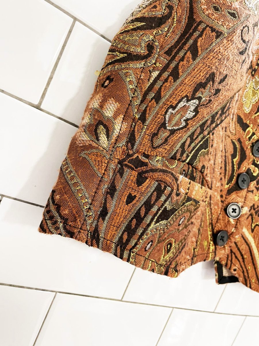 free people paris nights metallic jacquard vest top - good market thrift store