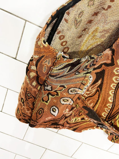 free people paris nights metallic jacquard vest top - good market thrift store