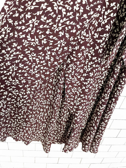 ganni micro floral printed crepe midi wrap dress - good market thrift store