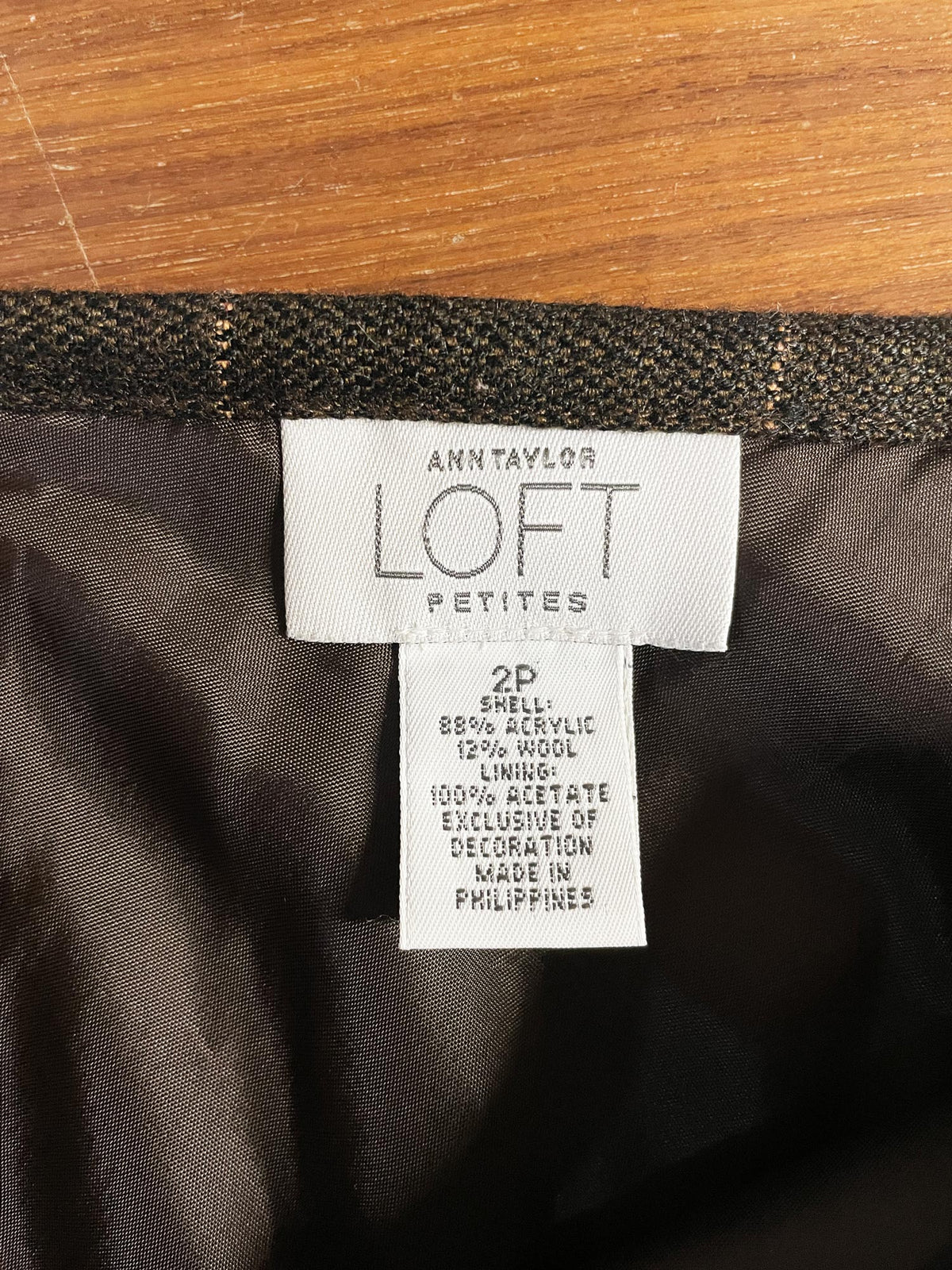 vintage 00s ann taylor wool-blend diamond knee-length skirt | loft