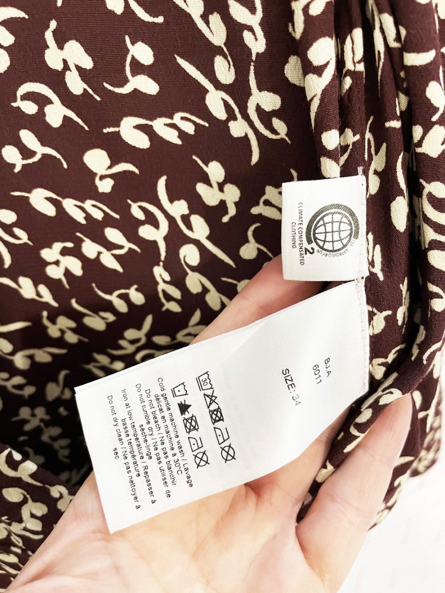 ganni micro floral printed crepe midi wrap dress - good market thrift store