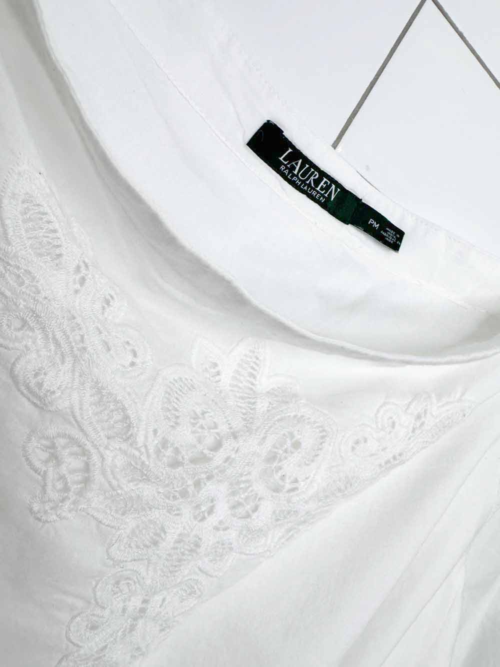 lauren ralph lauren voile eyele inset off shoulder boho blouse